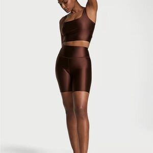VSX Chocolate Brown/ganache set of Bike Shorts and crop top